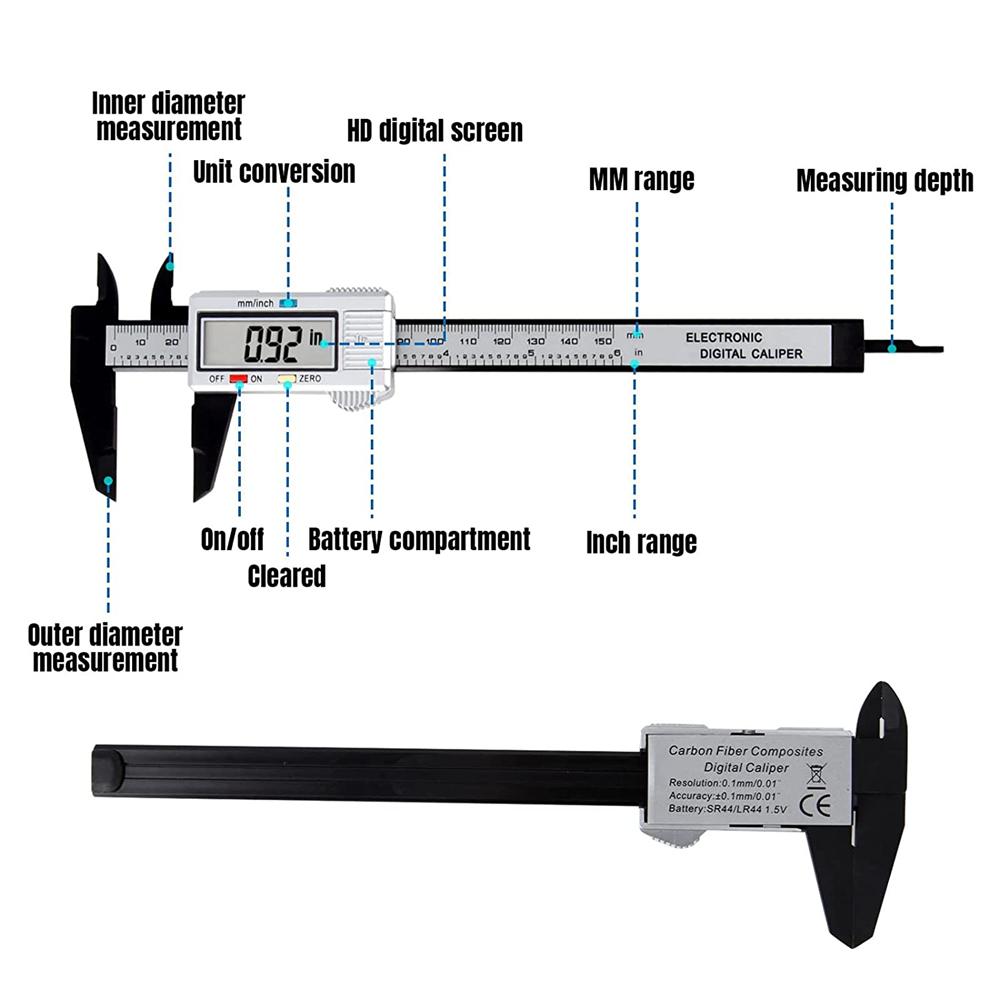 NEW Digital Caliper 6 inch Electronic Vernier Caliper 100mm Calliper Micrometer Digital Ruler Measuring Tool 150mm 0.1mm