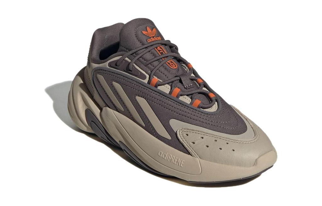 Adidas Originals Ozelia Fabric Abrasion Resistant Breathable Low top Kids Lifestyle Shoes Brown Gray Unisex IE2801