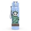1PC Statue Of Liberty Art Print 750ml Color Plastic Sports Water Bottle Leakproof Flip Straw Lid Suitable for Sports Office Home Use