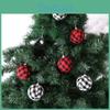 Festive 7cm Black And White Gingham Christmas Ball Hanging Decorations For Tree Trim
