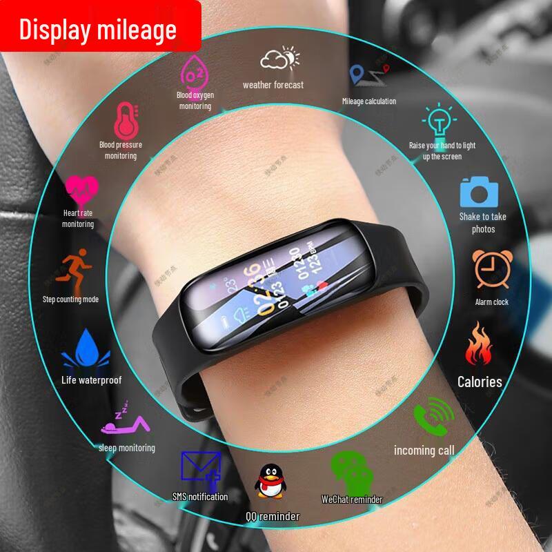 

Умный фитнес-браслет: Пульс, Артериальное давление, Отслеживание сна, Шагомер - Универсальный Bluetooth для мужчин и женщин