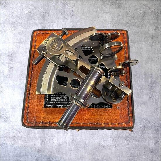 Brass Nautical Sextant for Navigation Marine Instruments, Maritime Decor, Collector's Gift for Sailor  Ocean Lovers