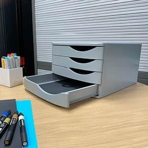 Module De Classement - JALEMA - Classbox 4 Tiroirs - Gris - 216 X 300 X 375 Mm