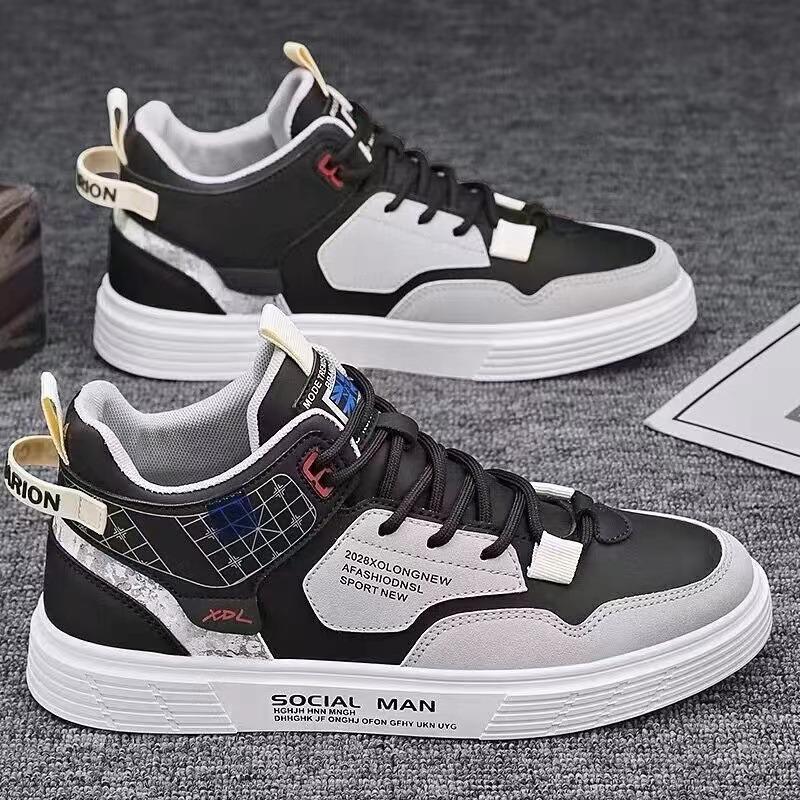 Men's Spring-Summer High-Top Flat-Soled Board Shoes, Trendy Versatile Casual Footwear For Students.