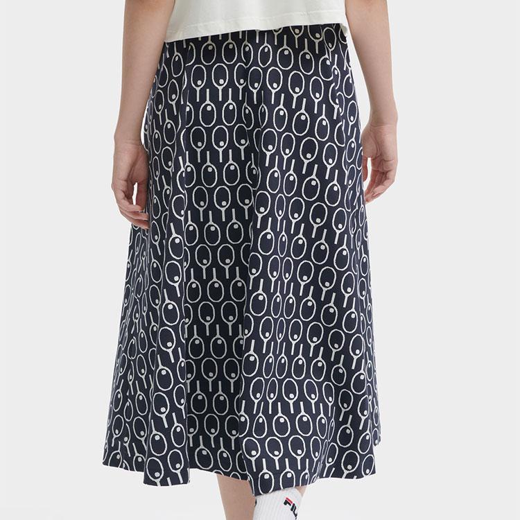 FILA All-Over Print Mid-Rise Straight Knit Maxi Skirt Women skirts Black F11W349301F-ZA