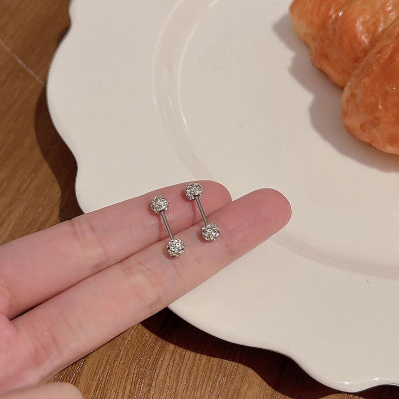 S925 Silver Needle Delicate Zircon Ear Set Small Stud Earrings