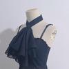 Historical Reenactment Ruffled Jabot Necktie Chiffon Detachable Faux Collar Neckpiece For Renaissances Colonial Outfit