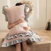 Washed Cotton Pillowcase Solid Color Lace Pillowcase Comfortable Breathable Single Adult Pillow Core Cover Family Dormitory Universal Pillow Case