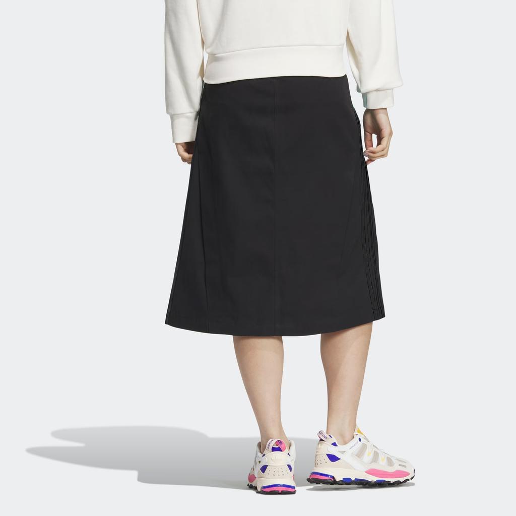 Adidas Originals SS24 V-Day Series Colorblock Front Slit Loose Casual Long Skirt Women Bottoms Black JE3493