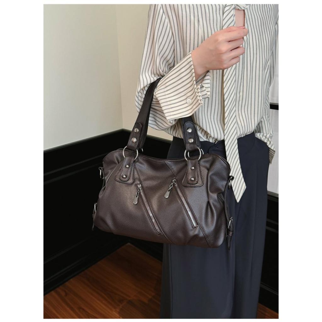 Xeie Thuk Handbag Women PU Leather Multi Pocket Daily Casual