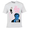 La Dolce Vita Retro Film Poster Street Distressed Washed Loose Simple Tee
