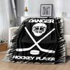 1pc Hockey Player Printing Lightweight Flannel Blanket, Comfortable and Warm Blanket, for Camping Sofa Bed and Couch Office, Gift