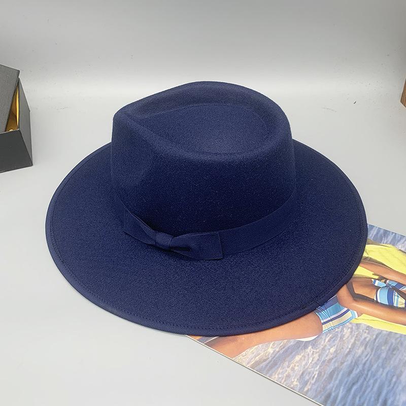 2023 Sombrero Fedora de Lana Sintética para Hombre Mujer Ala Ancha Accesorios de Lazo Pluma Otoño Invierno Caballero Sombrero Panamá Jazz
