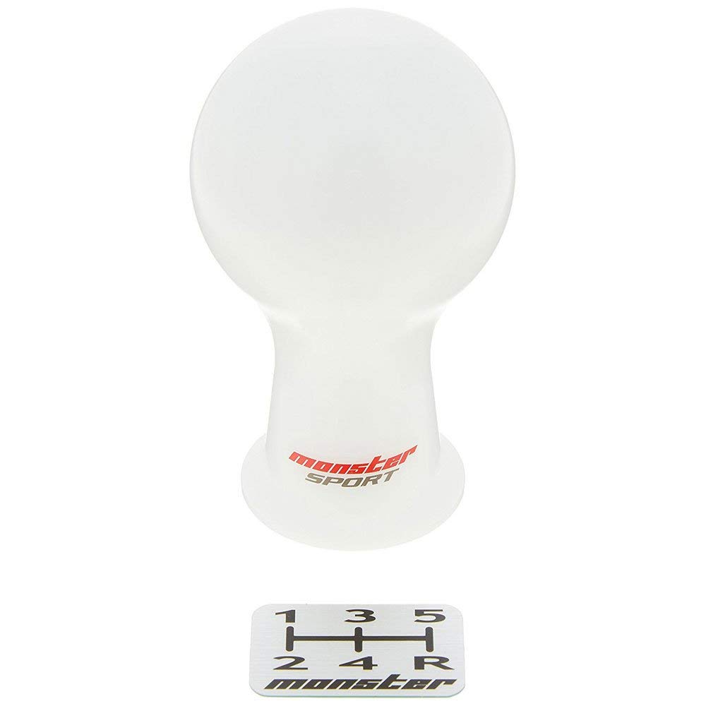 MONSTER SPORT Shift Type A M10 X for Knob, (Spherical), White, P1.25, Nissan/Mazda, Etc., 831136-1012M