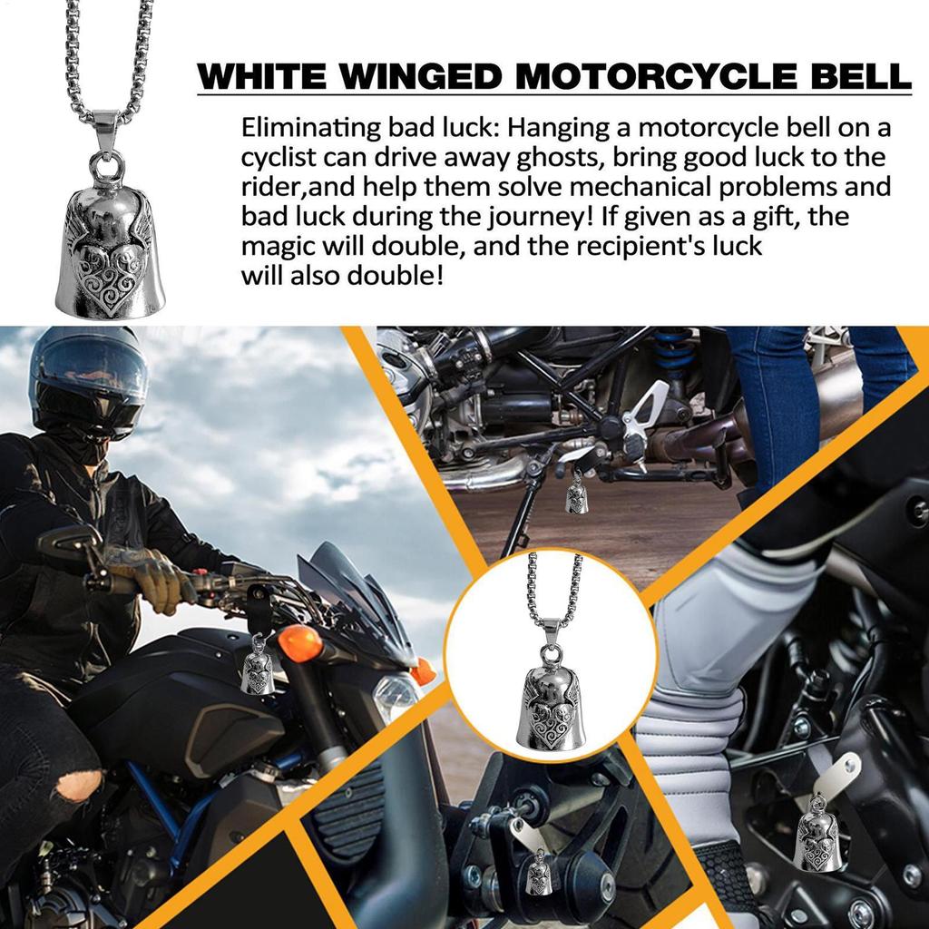 Motorcycle Bell Heart Wing Motorcycle Supplies Good Luck Biker Bells For Riders Long Distance Drive Road Trip Daily Commute