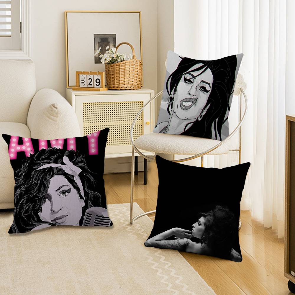 Amy Winehouse Music Singer Star Pillow Gift Home Office Decoration Bedroom Sofa Car Cushion Cover Case 45x45