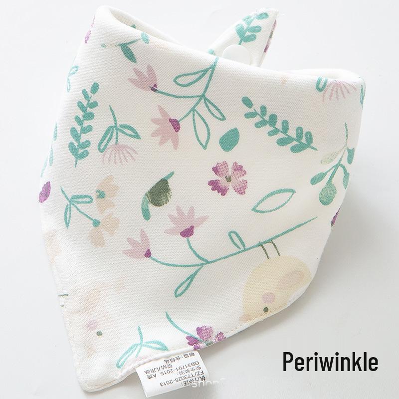 Pure Cotton Baby Drool Bib: Double-Layer Triangle Scarf with Snap Closure, Anti-Spit Up for Newborns