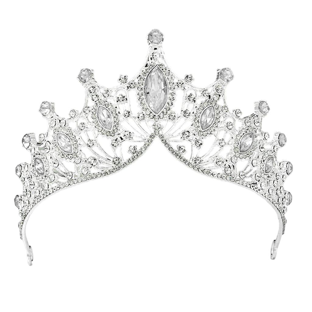 Elegant Large Crown Headband for Performances and Birthdays Featuring Sturdy Alloy Materials and Stylish Crystals