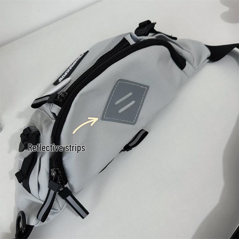 Bolsa Transversal Masculina Estilo Harajuku - Bolsa de Cintura Versátil para Ciclismo e Esportiva