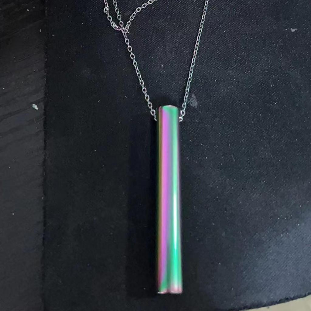 Yingqi Titanstahl Meditative Pfeife Anhänger Halskette