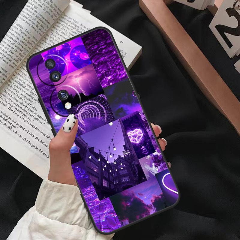 Purple aesthetic Case For Honor X8 X9 X7 X6 a 8X 9X X9a Cover For Honor Magic 5 Pro 10 50 70 90 Lite Coque