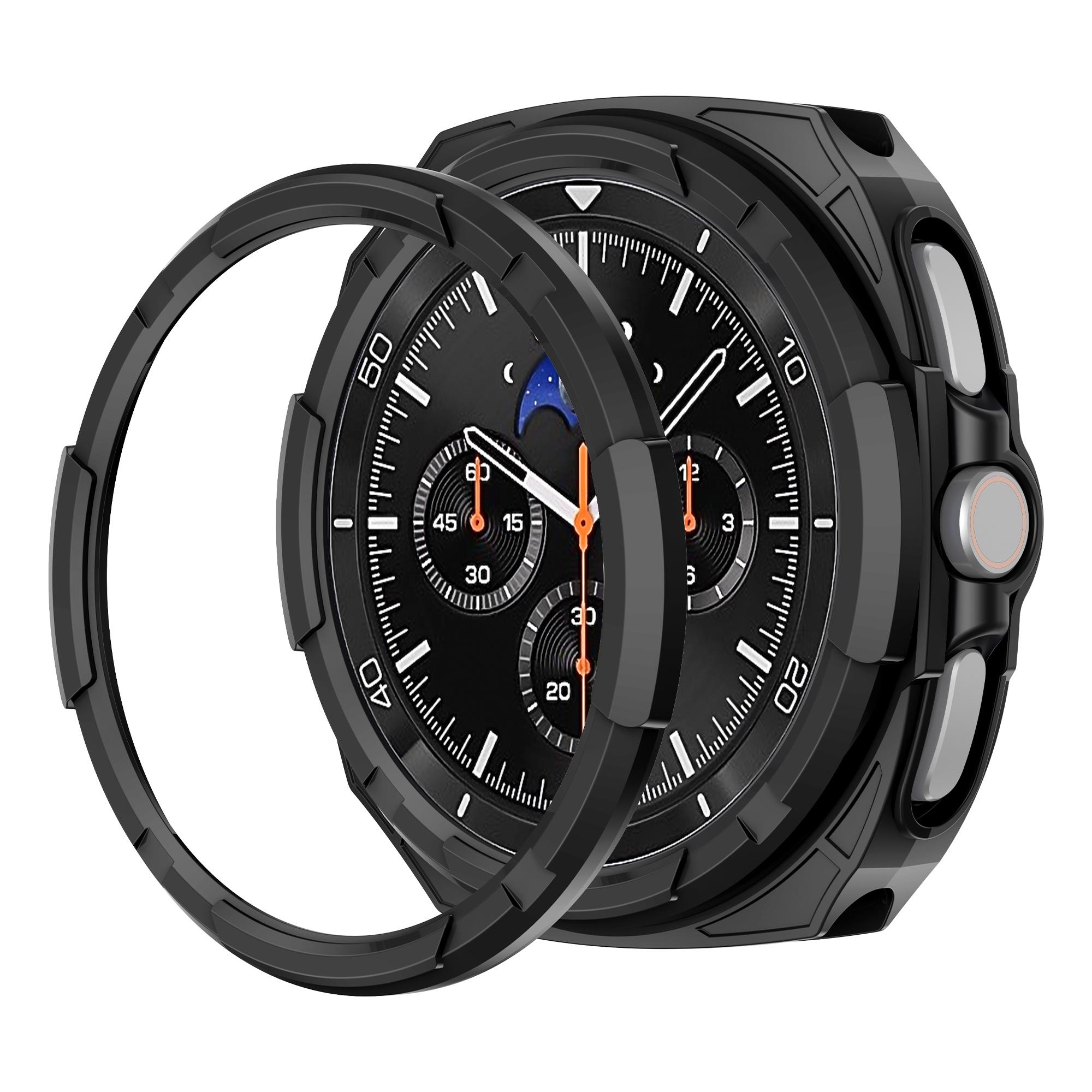 

PC Case+Protective ring For Samsung galaxy watch 8 classic 46mm Accessories Hollow Bumper shell For galaxy watch 8 classic cover galaxy watch8classic чёрный