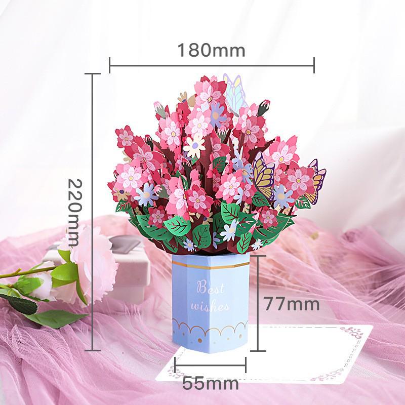 Popular 3D Handmade Christmas Bouquet Greeting Card