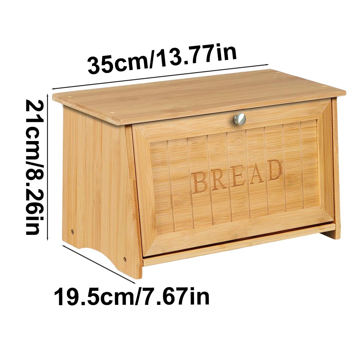 

Бамбуковый ящик для хранения хлеба с крышкой, бытовой кухонный ящик для хранения продуктов большой емкости, верхний этаж может вмещать всякую всячину