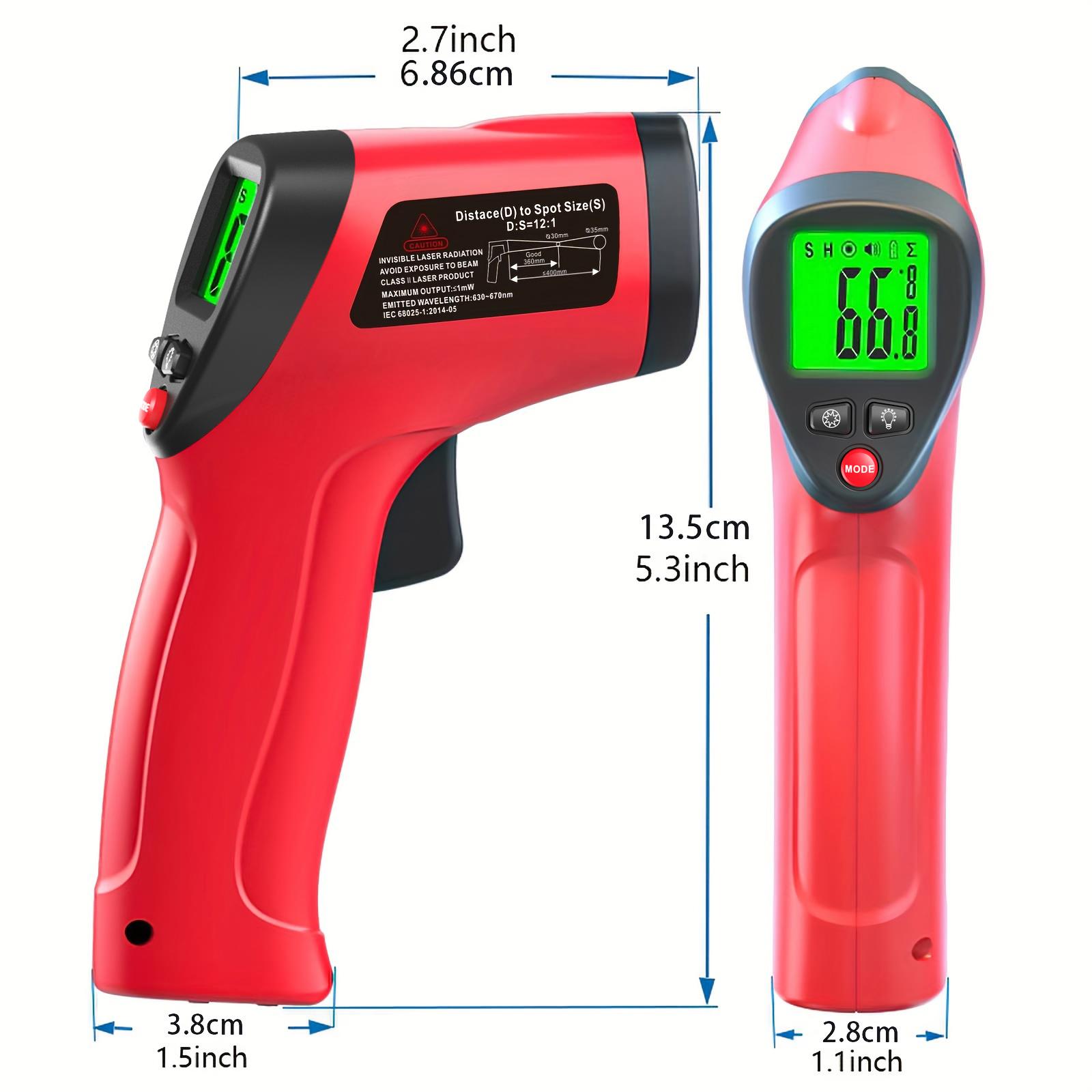 

Инфракрасный термометр-пистолет -50~500°C Бесконтактный лазерный термометр Ручной датчик температуры Измерение Цифровой пирометр ЖК-дисплей с подсветкой