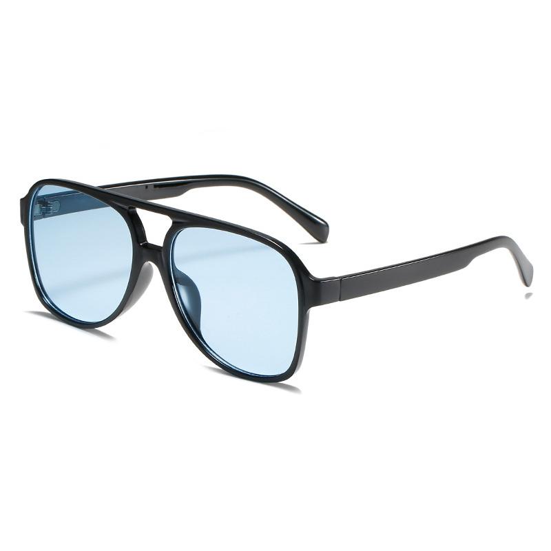 SO&EI Retro Classic Double Bridges Pilot Sunglasses Women Fashion Clear Ocean Gradient Lens Eyewear Shades UV400 Men Sun Glasses