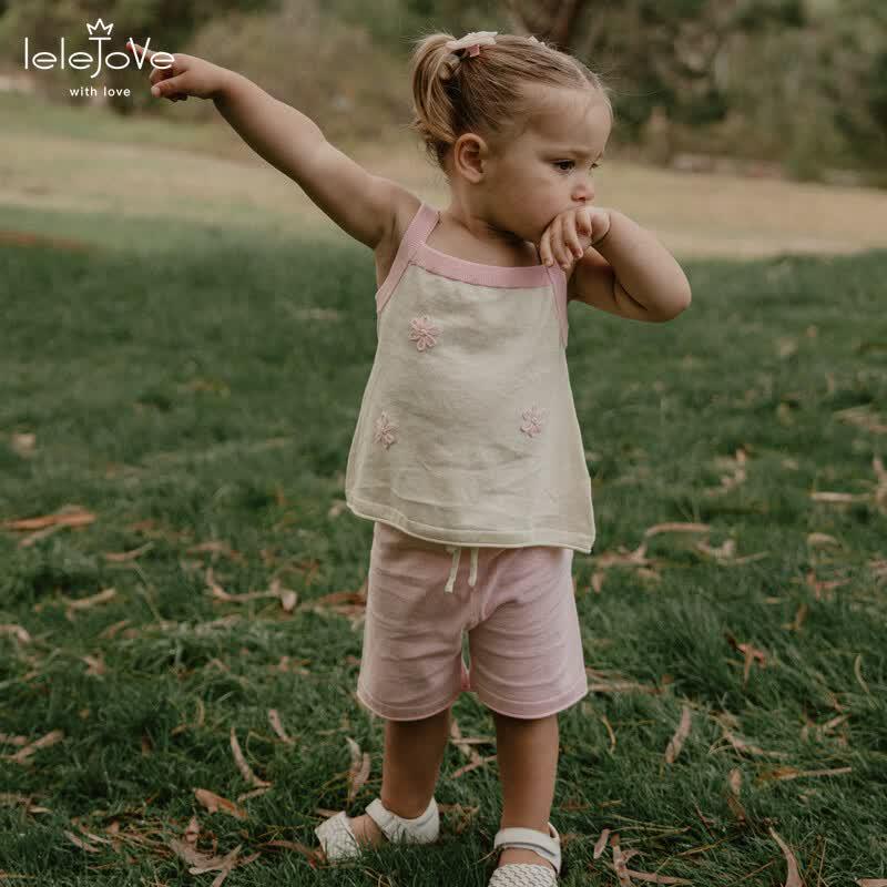 LELE JOVE Baby Girl 3D Knit Jacquard Shorts