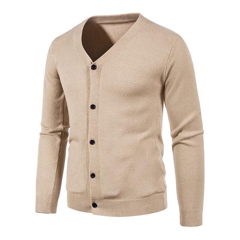 Sweater Cardigan Knitted Sweater Spot Autumn Men's V-Neck Slim-Fit Button Bottom Shirt