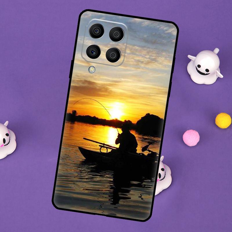 Bass Fishing Lake Sunset Fisherman Cover For Samsung Galaxy M11 M51 M31 M33 M13 M23 M53 M15 M55 M14 M34 M54 M20 M32 M52 Case