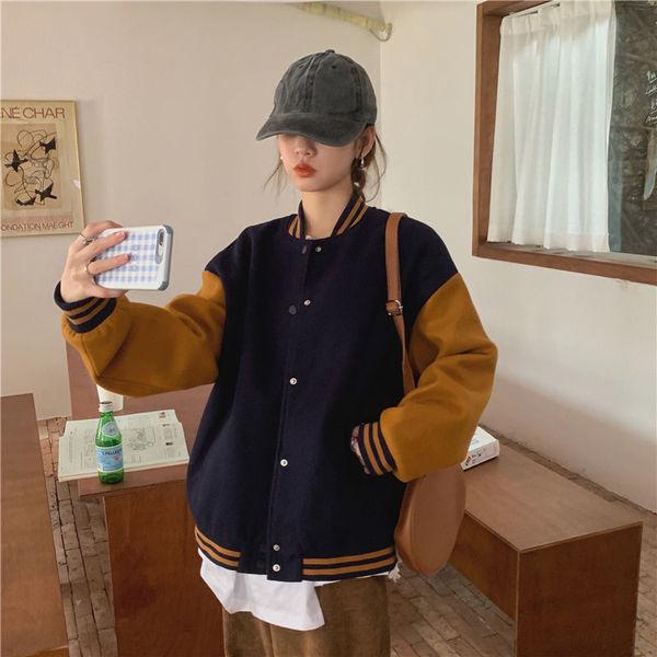 Korean Style Women's Baseball Jacket, Versatile Harajuku Streetwear for Couples