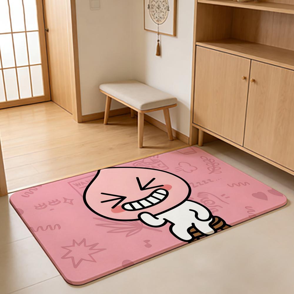 ANIME K-Kakao Friends Floor Mat Absorbent Floor Mat Non-Slip Entrance Rug for Bathrooms Restrooms and Toilets
