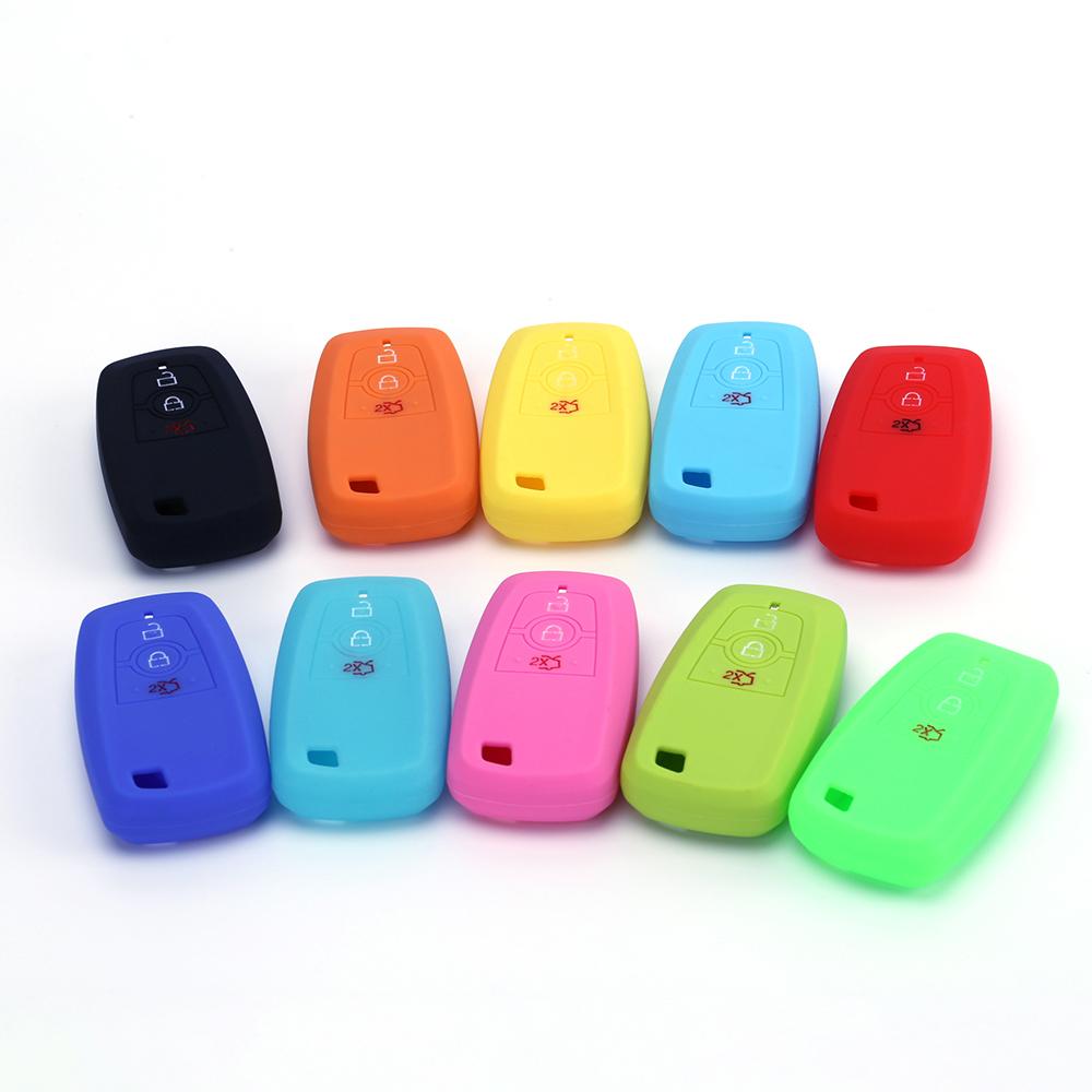 Silicone Car Key Cover Case For Ford Ranger Fusion Mustang Explorer Ecosport Edge S-Max Ranger Remote Car Key Holder 3Buttons