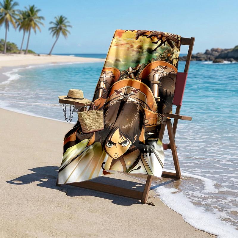 Attack Titan Fashion Beach Towel: Ideal for Summer Adventures Soft, Absorbent and Quick Drying Suitable for Swimming and Bathing