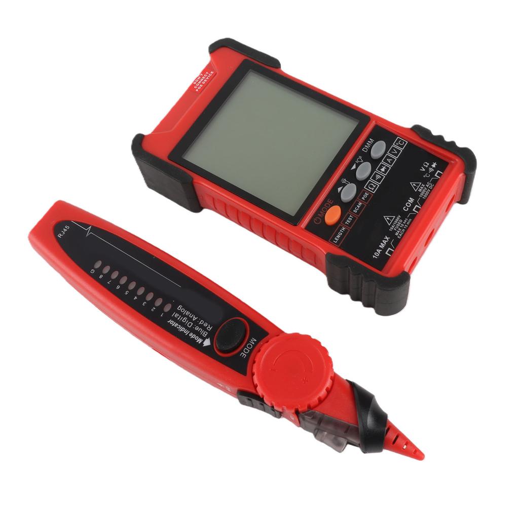 Network Cable Tester Kit 500m Measure Length Line Finder Multimeter Set Multifunctional Wire Tracker with Front Light