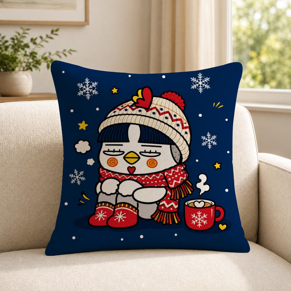 Food SSamyang BBuldak Cushion Cover Soft Short Plush SkinFriendly Cushion Case for MultiScene Use