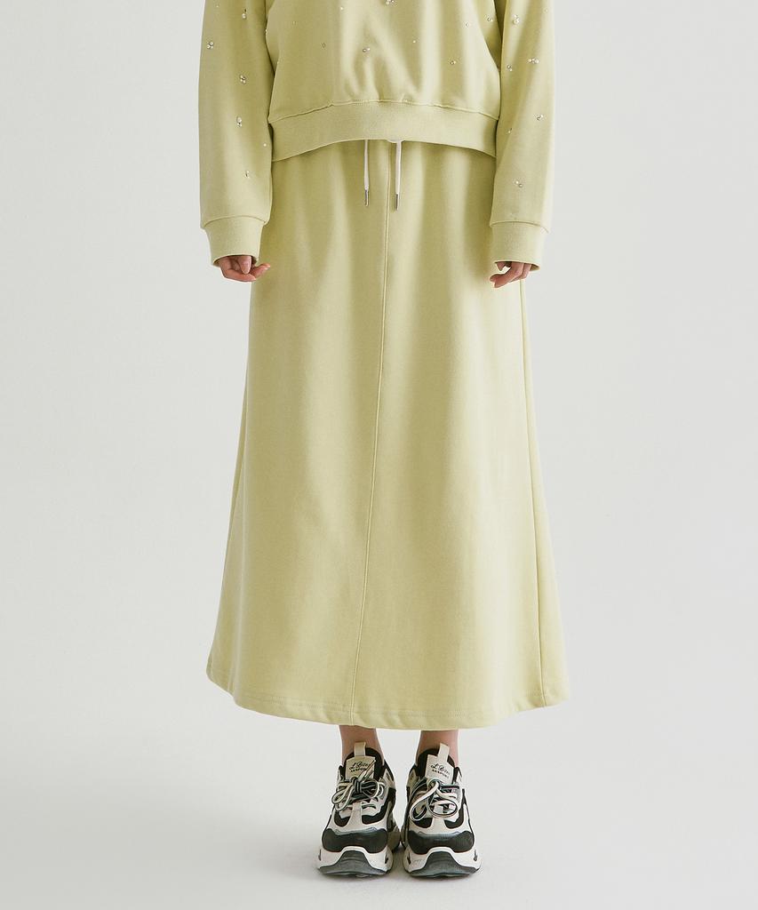 Peulleio Raw Leather Skirt 2 _ Light Green