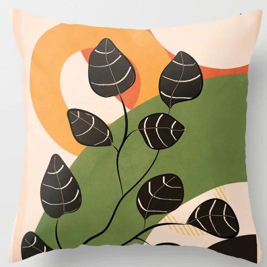 Student Lunch Break Pillow Bedroom Bedside Back Pillow Plant Flower Print Pillow Case Sofa Cushion