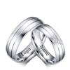 Fashion Wedding Rings Stainless Steel Ring Female Male Promise Band Cubic Zirconia Couple  Personalized Name