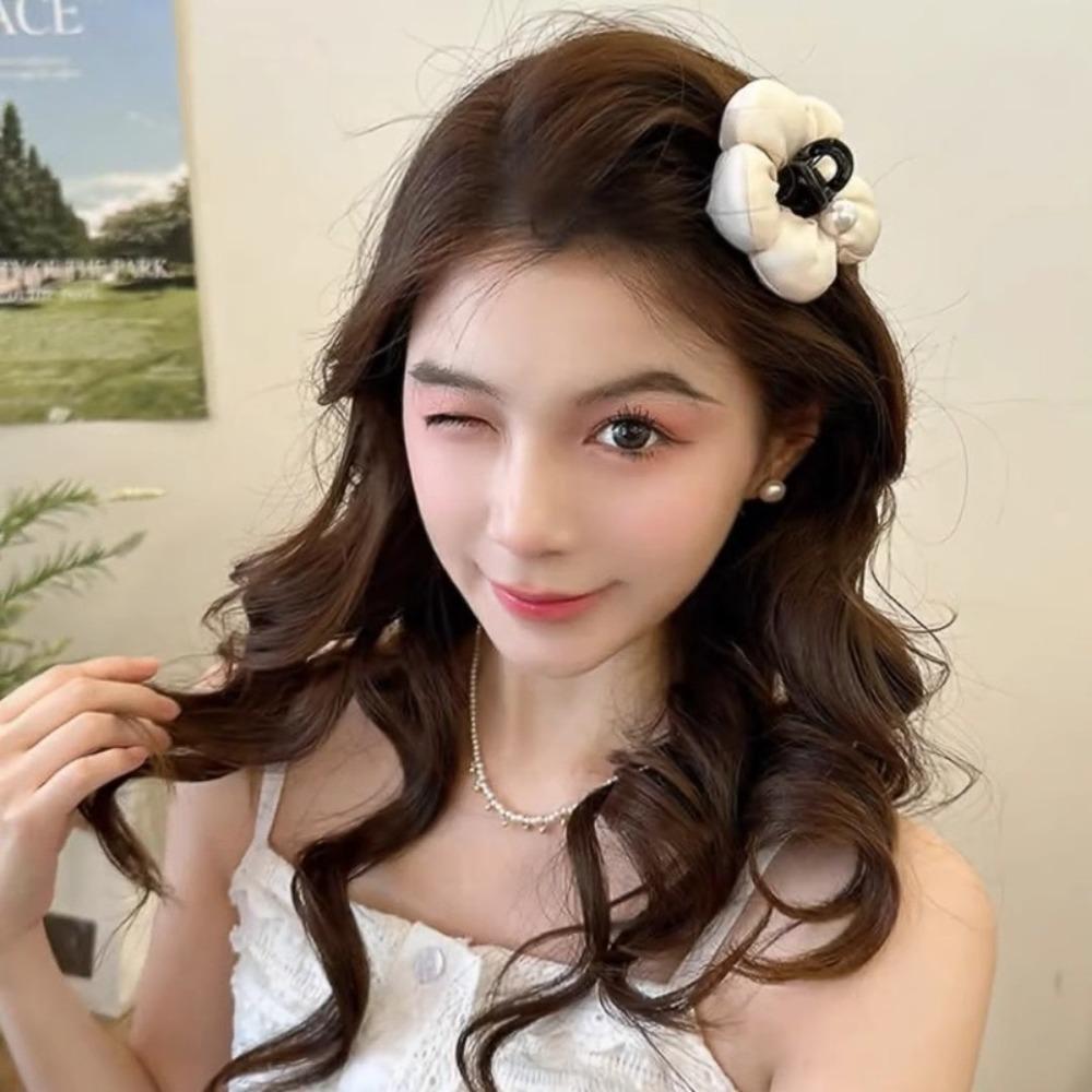 2pcs Korean Style Scrunchies Shark Clip Pearl Exaggerated Crab Clip  Women