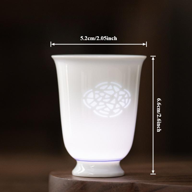 Exquisite Window Paper Magnolia Cup White Porcelain Ceramic Master Cups Chinese Kung Fu Tea Set Teaware Tea Ceremony Accessories