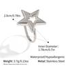 Bague Ouverte Géométrique Creuse Étoile à Cinq Branches Yori Métal Imperméable Dorée 18K Simple Quotidienne Bijou de Haute Qualité Cadeau