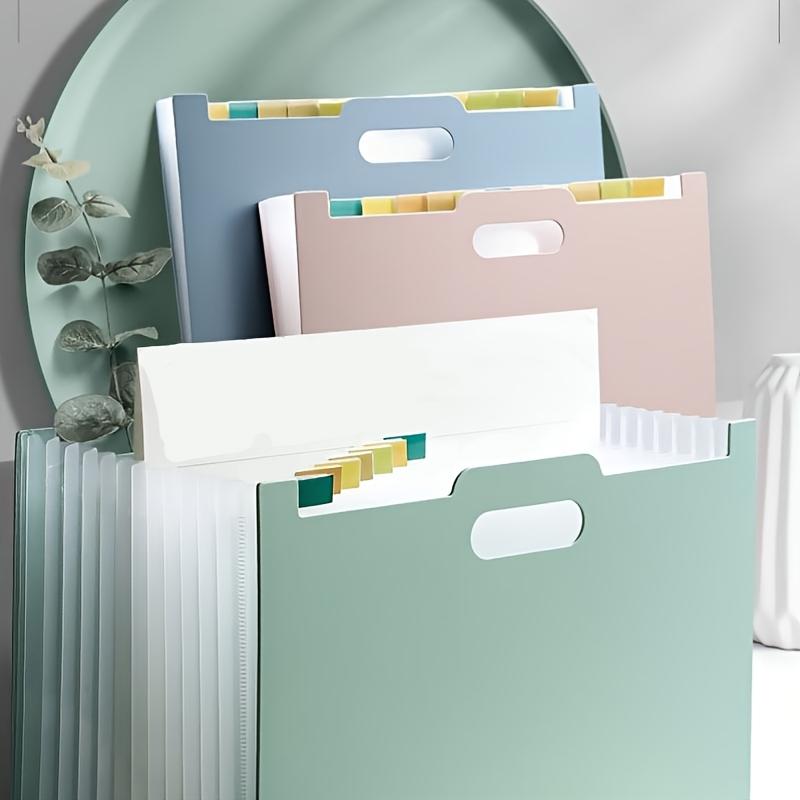 1pc Durable Plastic Art Portfolio Organizer - Multi-Layer, Labeled File Storage Folder with Protective Sleeves for Office & School, Available