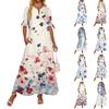 Abito Lungo da Donna Casual Moda Temperamento Elegante Vita Patchwork Stampa Floreale