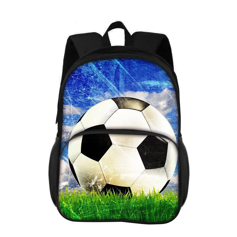 Soccer round front bag backpack, new sports style youth football print best partner for male and female students going to school