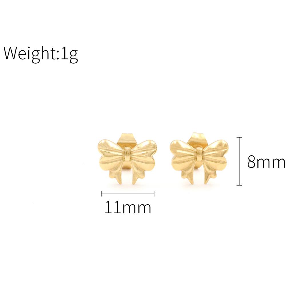 The Same 18K Gold Titanium Steel Jewelry Earrings, Simple Small Fragrant Style Bow Stud Earrings, Women'S High-End Sense