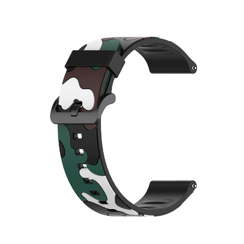 

For Haylou Solar LS05 Camouflage Pattern Silicone Smart Watch Strap Replacement Watchband Camouflage Green